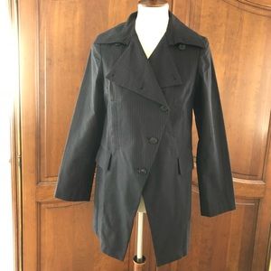 Designer pinstripe edgy blazer jacket coat EUC